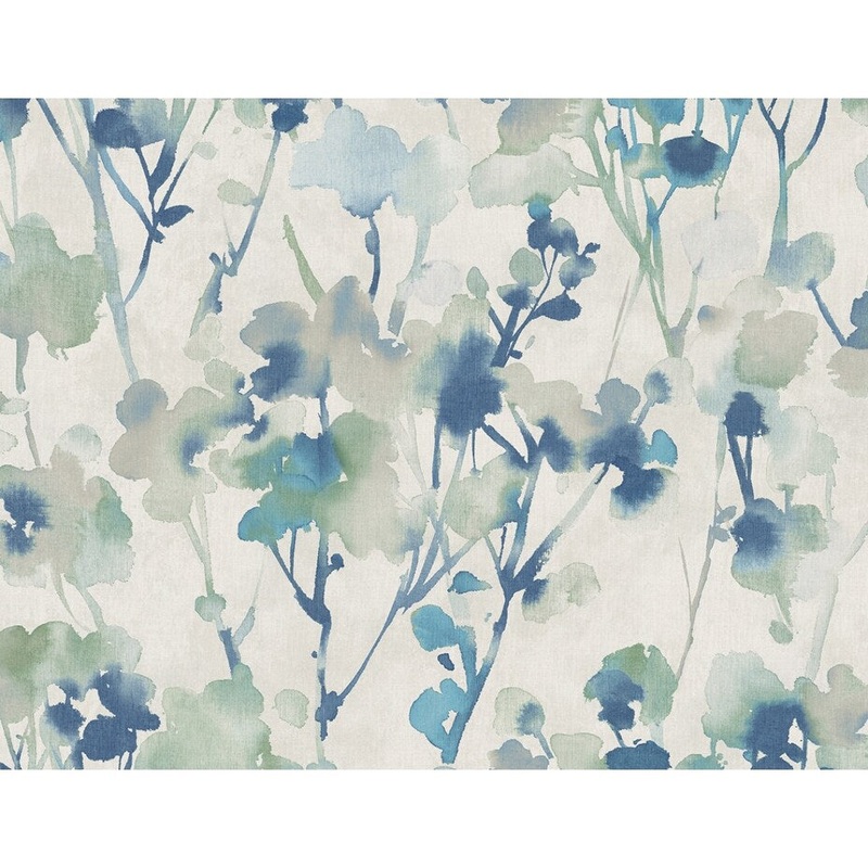 Seabrook Designs Faravel Watercolor Botanical Unpasted Wallpaper