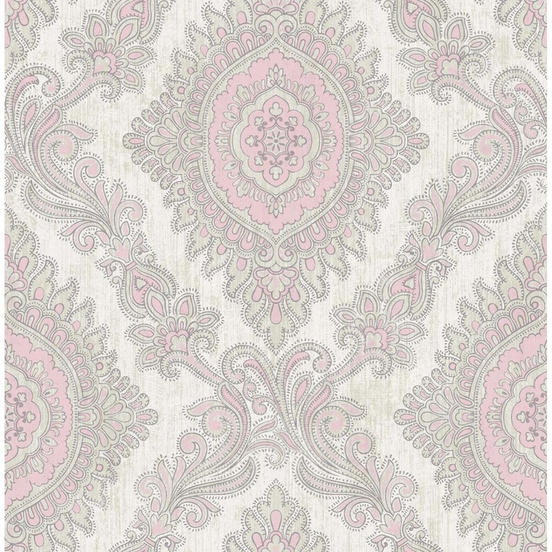 Seabrook Designs Isola Paisley Damask Unpasted Wallpaper
