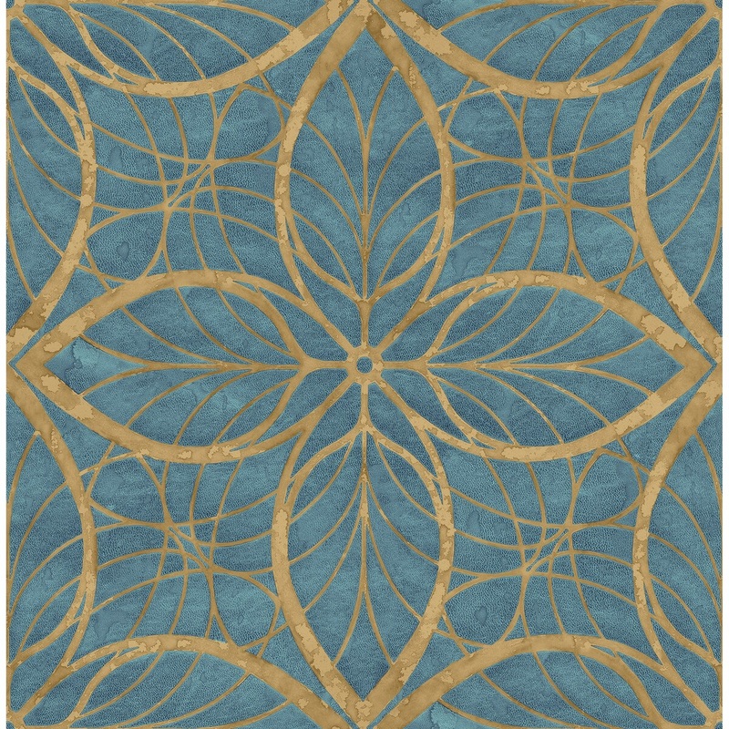 Seabrook Designs Patina Lattice Geometric Unpasted Wallpaper