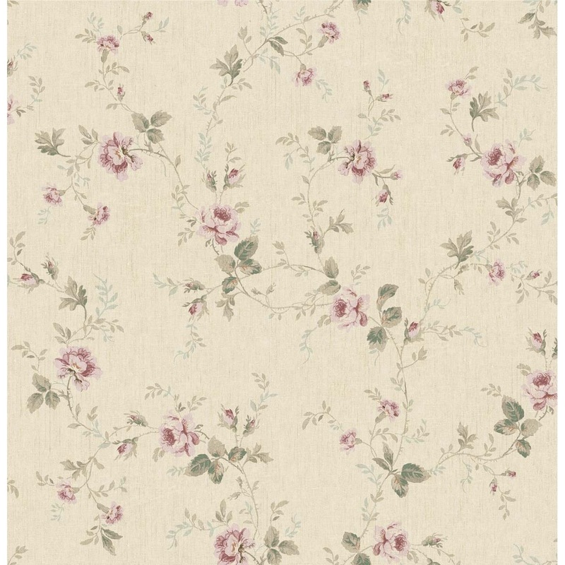 Seabrook Designs Reiter Floral Vine Unpasted Wallpaper