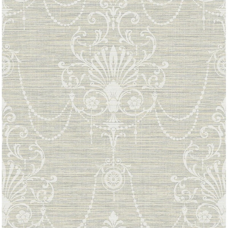 Seabrook Designs Roksolana Chandelier Damask Unpasted Wallpaper
