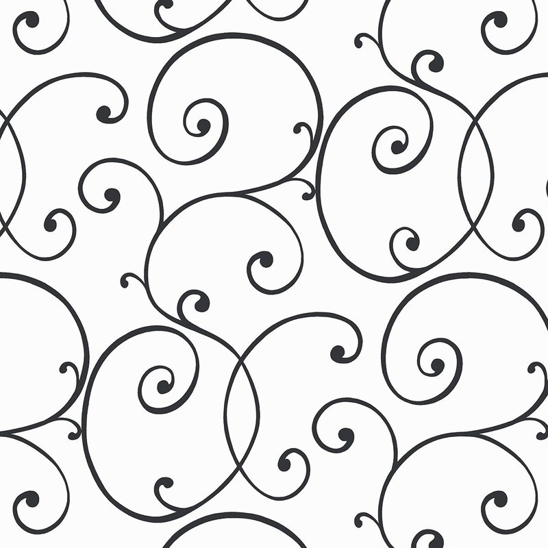 Seabrook Designs Scroll Down Unpasted Wallpaper