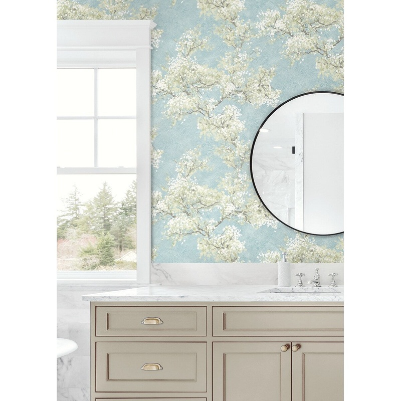 Suresnes Cherry Blossom Grove 20.5 In W X 18 Ft L Self-Adhesive Peel And Stick Wallpaper