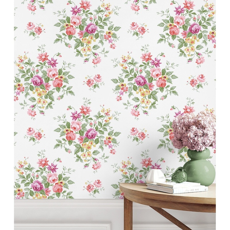 Syracuse Floral Bunches 20.5 In W X 18 Ft L Self-Adhesive Peel And Stick Wallpaper