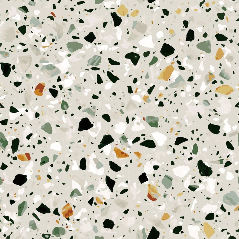 Terrazzo Pattern Flooring Stickers 15.7" x 78.7" Peel and Stick Wallpaper Roll