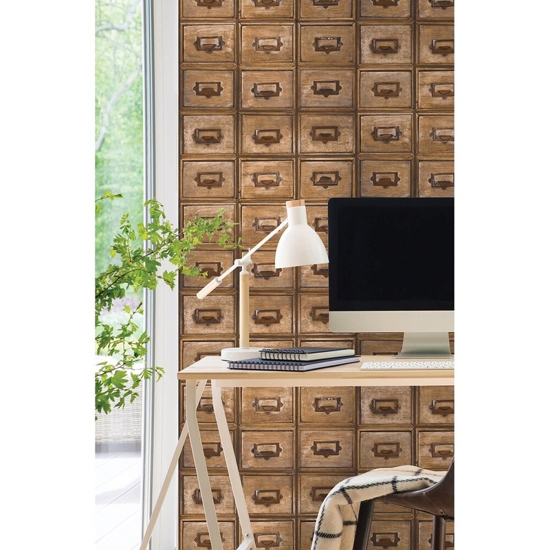 Thornton Library Card Catalog Self-adhesive Wallpaper