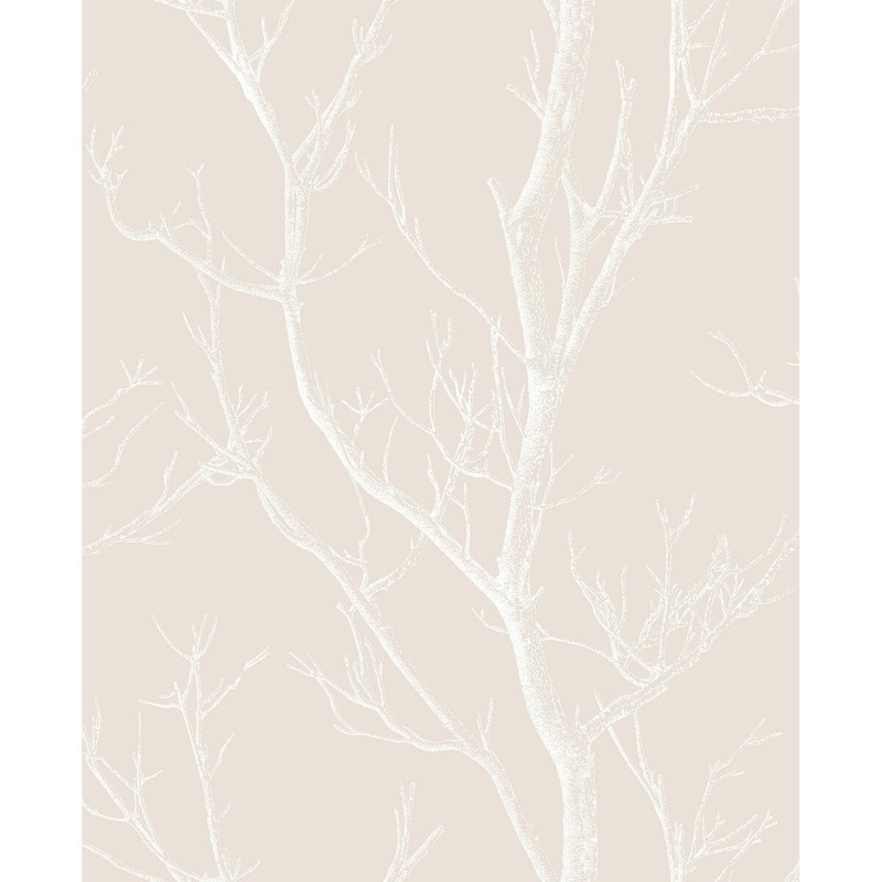Trees Jacobs Laelia White Silhouette Tree 33' L X 20.5" W Wallpaper Roll