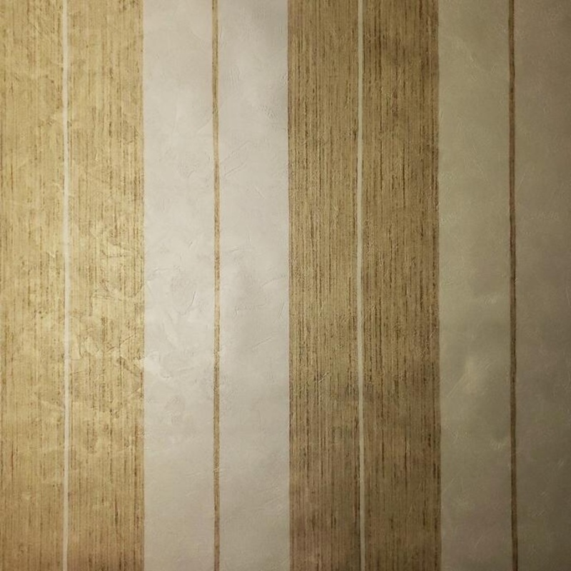 Wallpaper Gold Metallic Textured Striped Modern Stripes - 21 inc x 33 ft