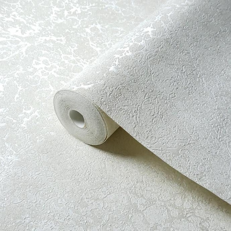Wallpaper ivory plain Cracked lava plaster textured wall coverings modern rolls - 42 inc x 33 ft