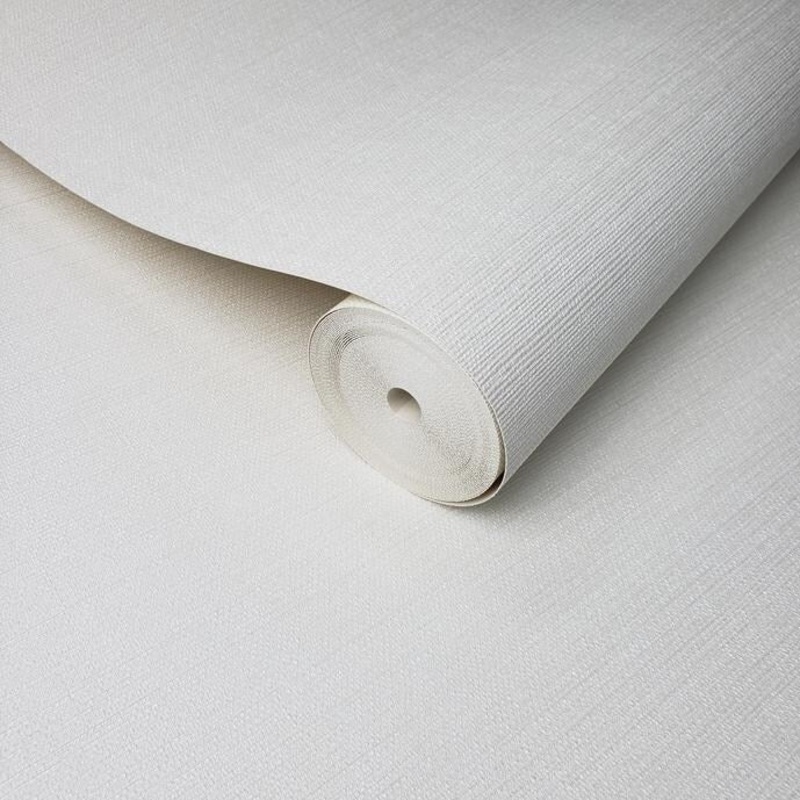 Wallpaper white Textured faux grasscloth horizontal lines - 27 inc x 33 ft