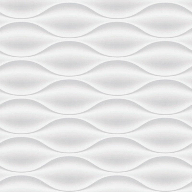 3D White Wavy 15.7" W x 16.5 'L Texture Peel and Stick Wallpaper Roll