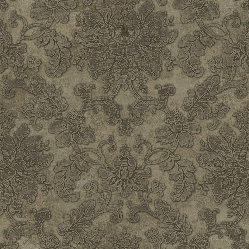 Seabrook Designs Bilma Damask Unpasted Wallpaper