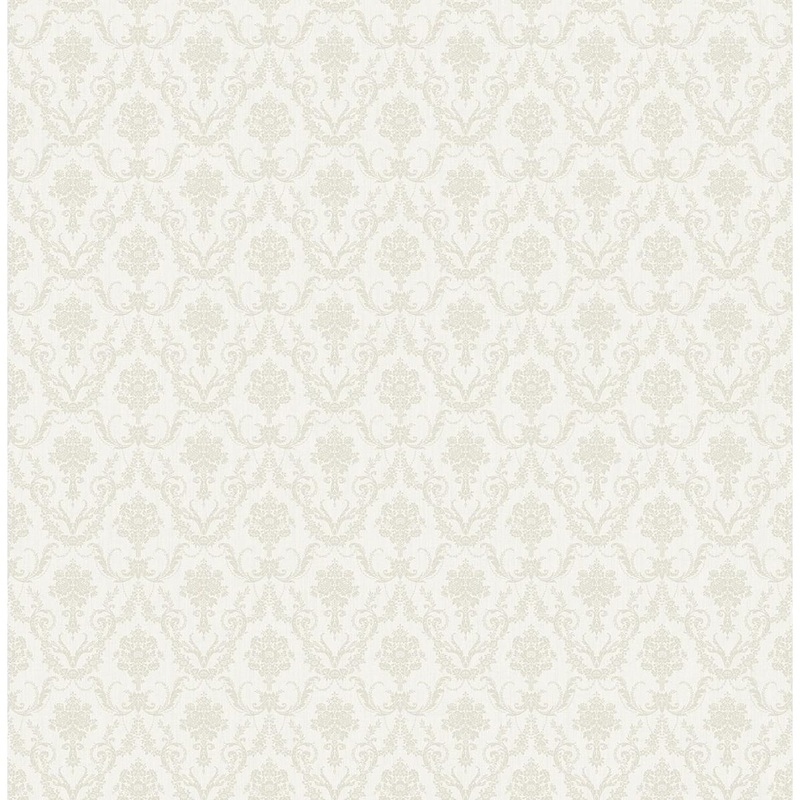 Seabrook Designs Brynn Damask Unpasted Wallpaper