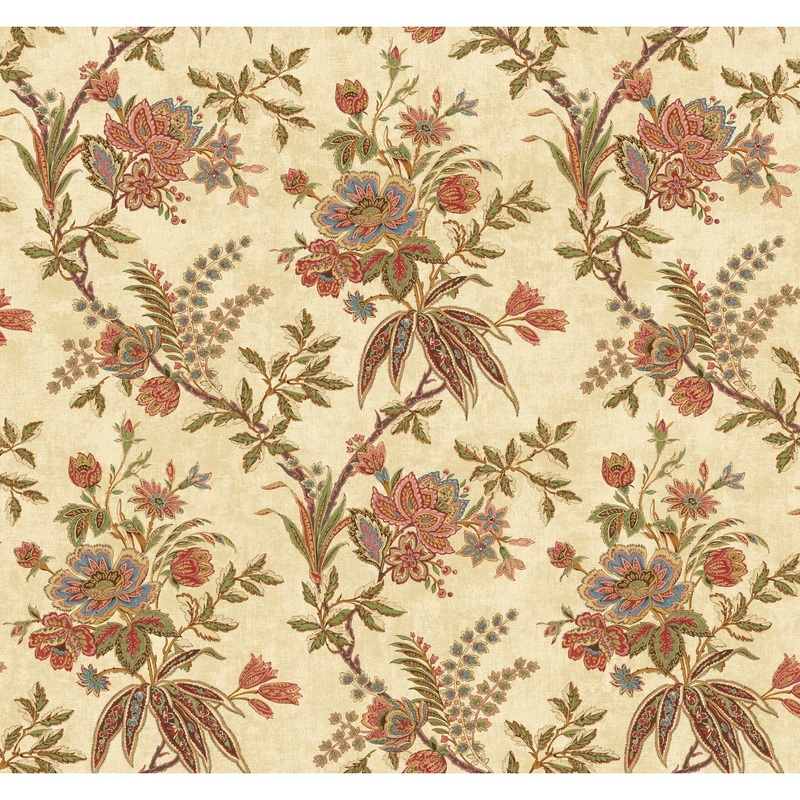Seabrook Designs Granville Floral Trail Unpasted Wallpaper