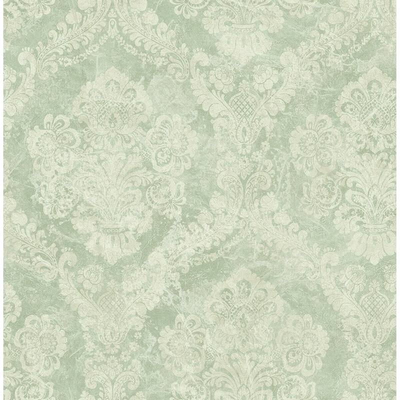 Seabrook Designs Mercer Damask Unpasted Wallpaper