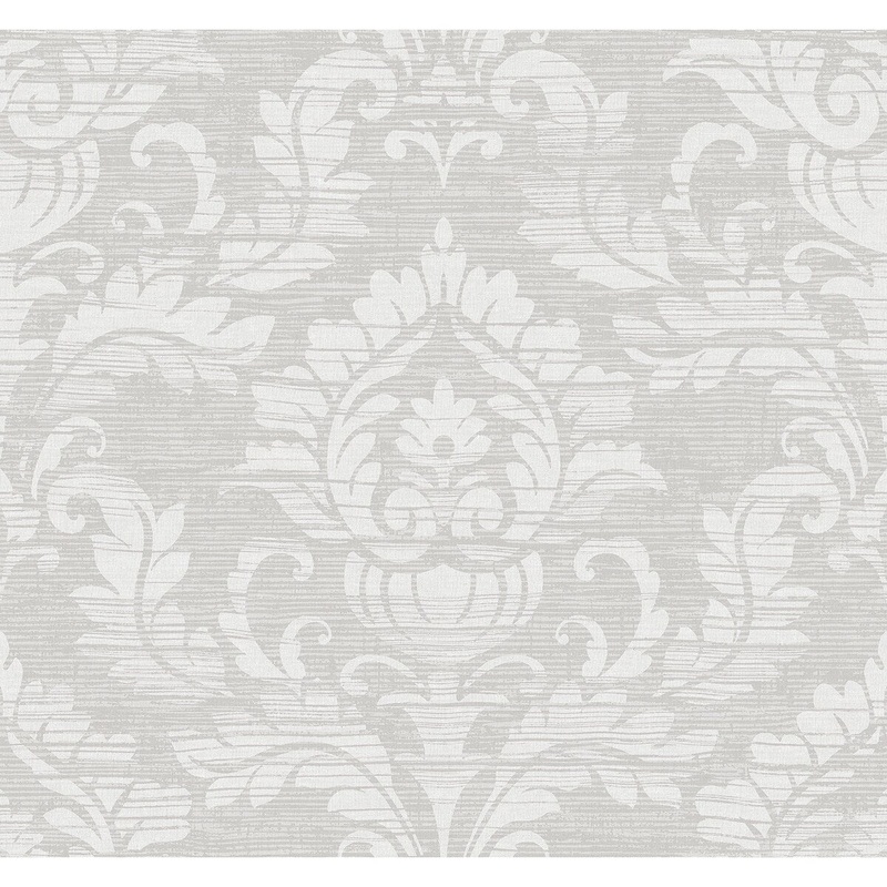 Seabrook Designs Milne Pearl Damask Unpasted Wallpaper