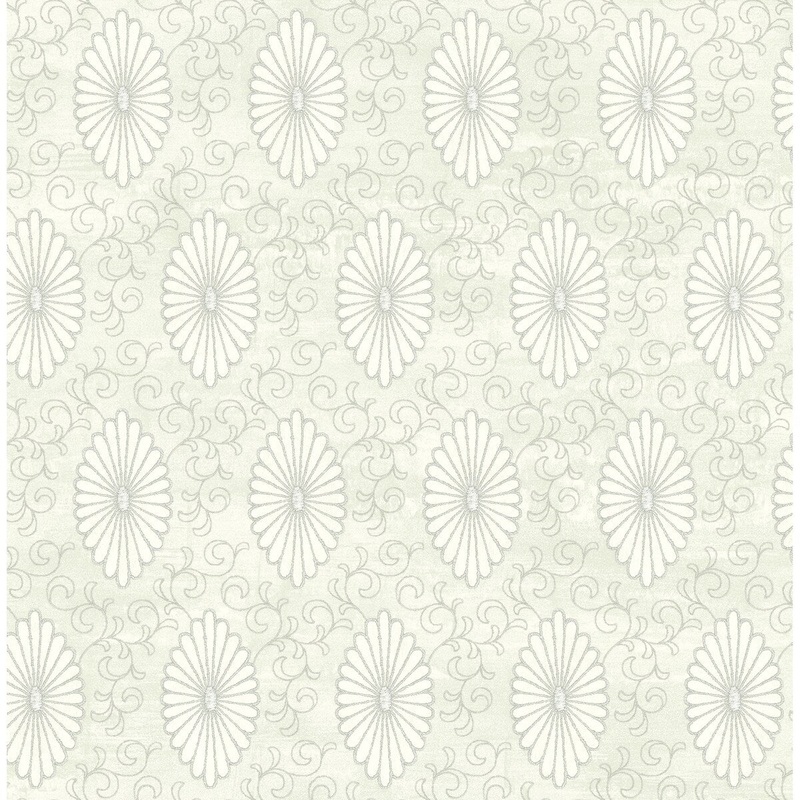 Seabrook Designs Palladium Medallion Unpasted Wallpaper