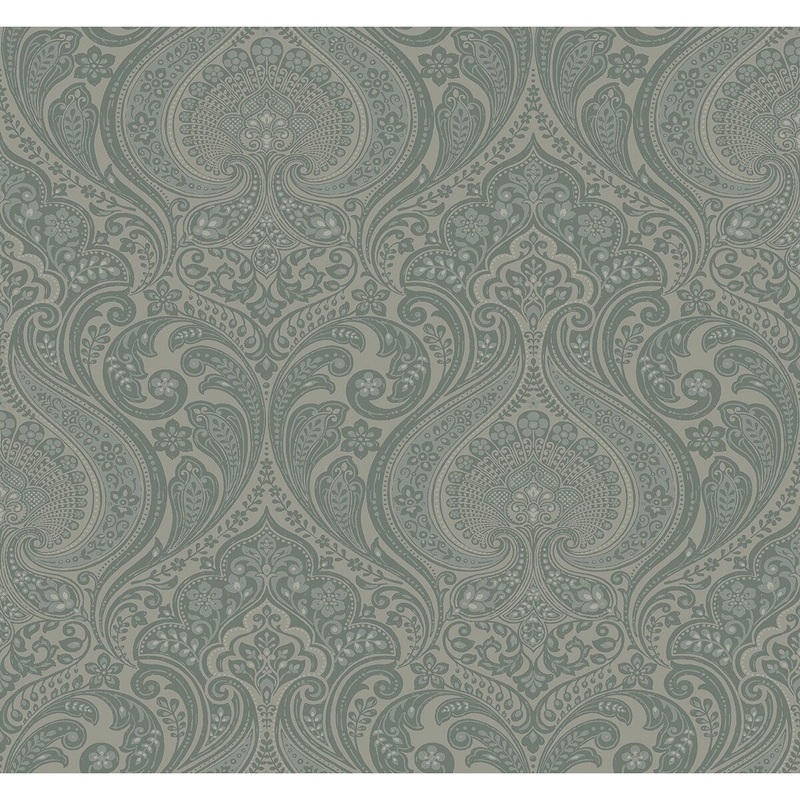 Seabrook Designs Pinnok Damask Unpasted Wallpaper - 27 in. W x 27 ft. L
