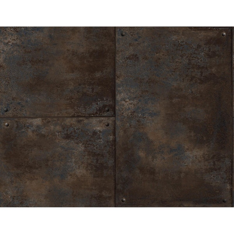 Seabrook Designs Preston Faux Metal Panel Unpasted Wallpaper