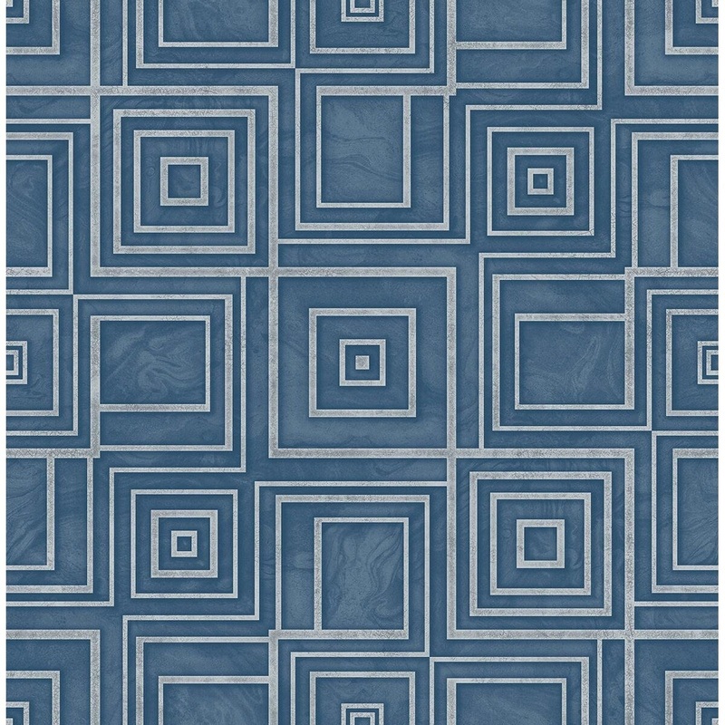 Seabrook Designs Preston Geometric Squares Unpasted Wallpaper