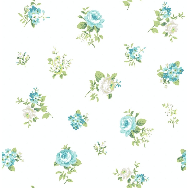Seabrook Designs Tossed Boutonniere Floral Unpasted Wallpaper