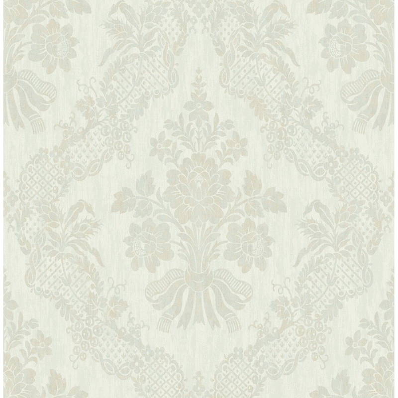 Seabrook Designs Zanna Floral Damask Unpasted Wallpaper