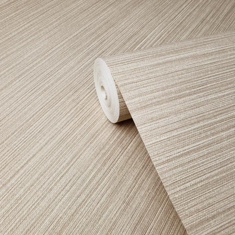 Wallpaper gold Textured Plain faux grasscloth lines - 27 inc x 33 ft