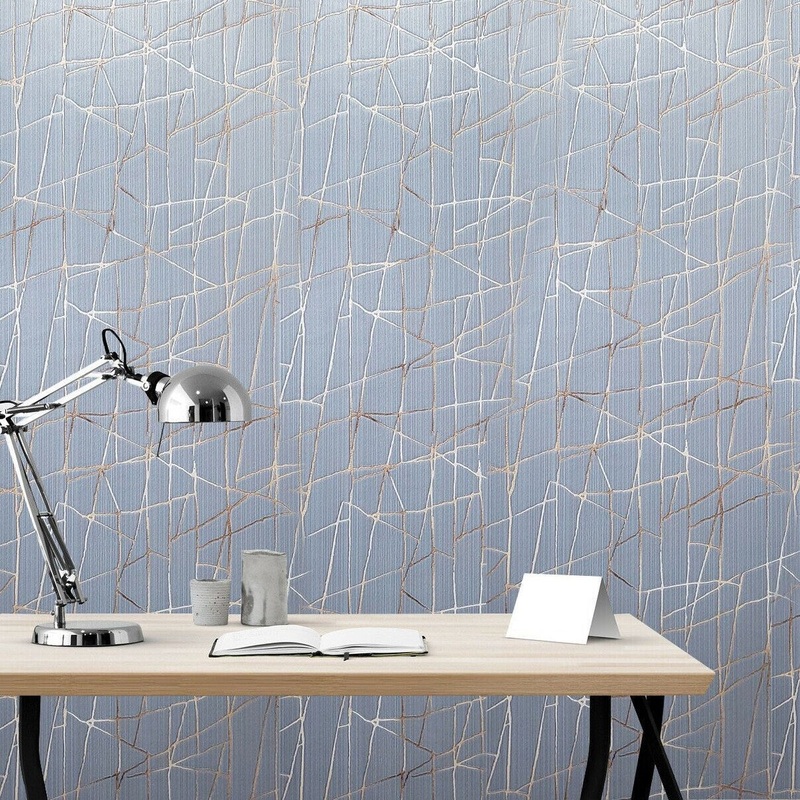 Wallpaper gray blue beige rose metallic Textured abstract