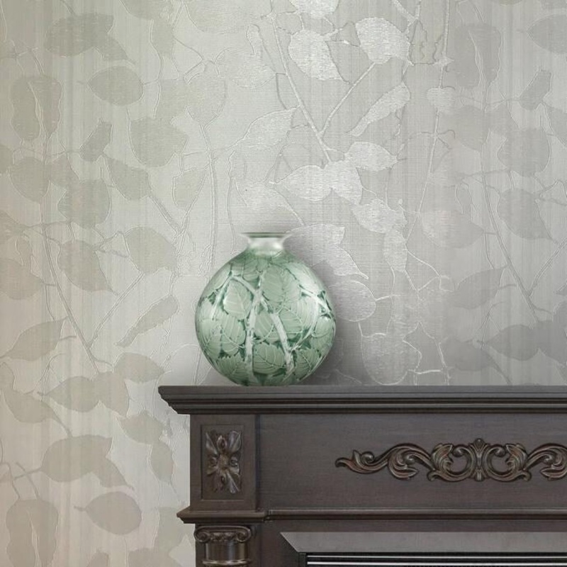Wallpaper white gray Textured grape Tree lines striped - 27 inc x 33 ft