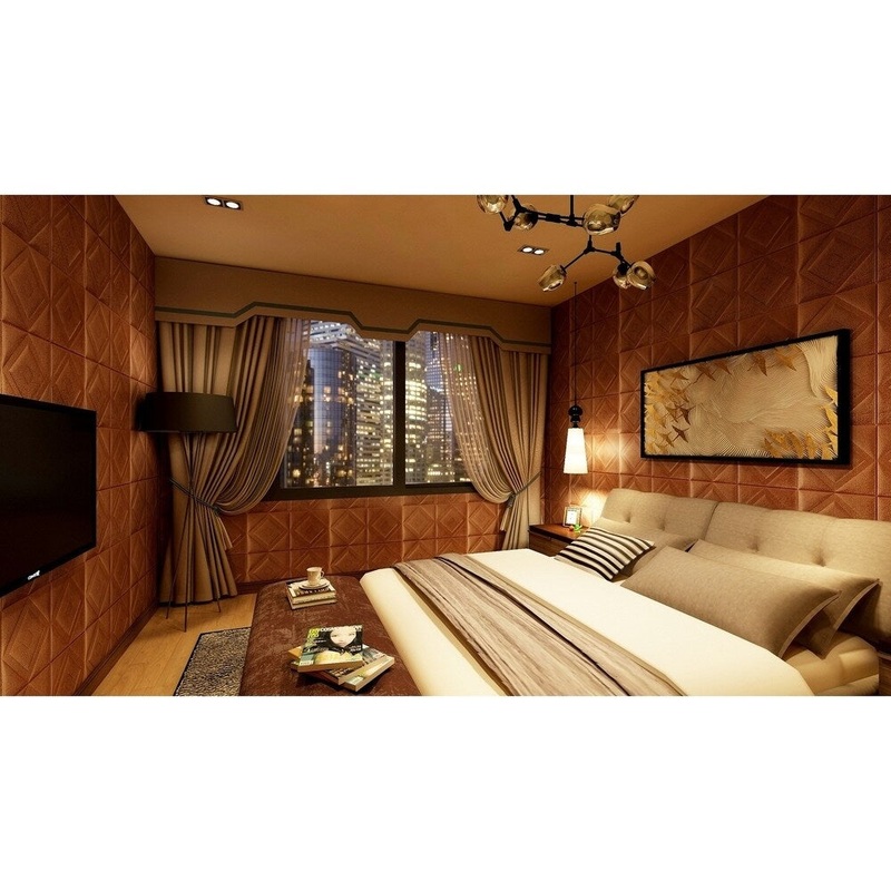 3D LeatherLook Sticker For Wall Decor,4DiamondBlock,28"x28"/pc