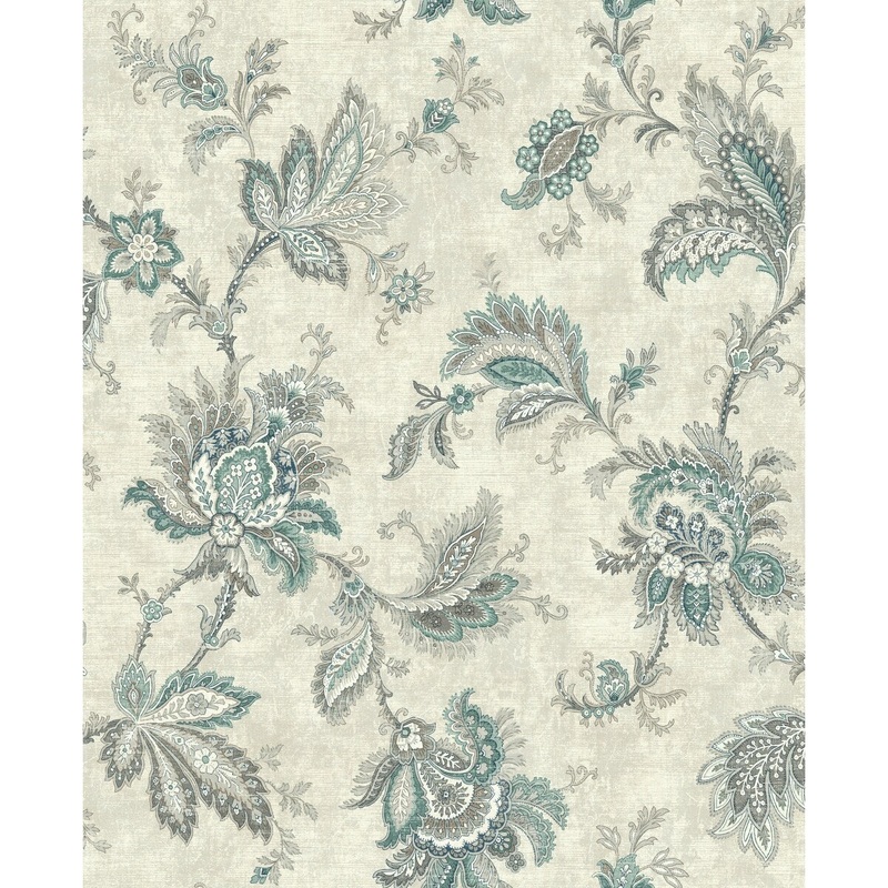 Seabrook Designs Caspien Jacobean Linen Unpasted Wallpaper