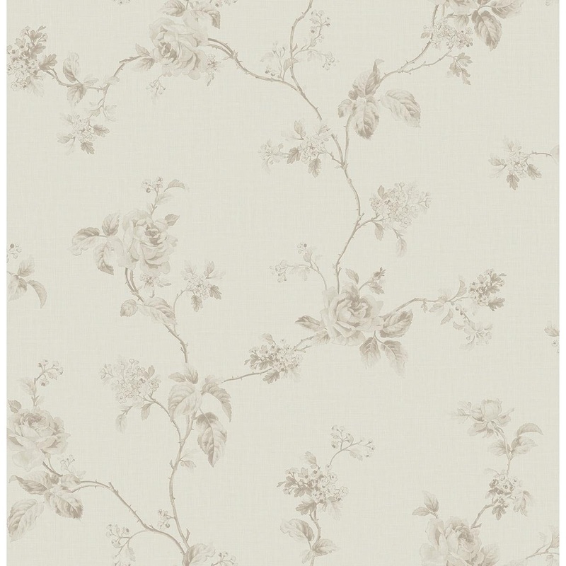 Seabrook Designs Chantilly Floral Branch Unpasted Wallpaper