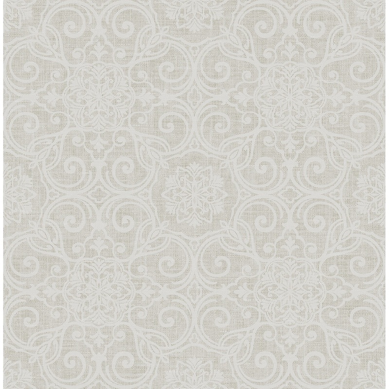 Seabrook Designs Cleo Ornamental Medallion Unpasted Wallpaper
