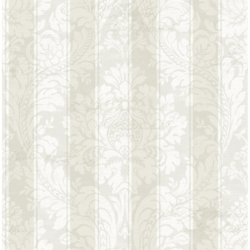 Seabrook Designs Koharu Damask Stripe Unpasted Wallpaper