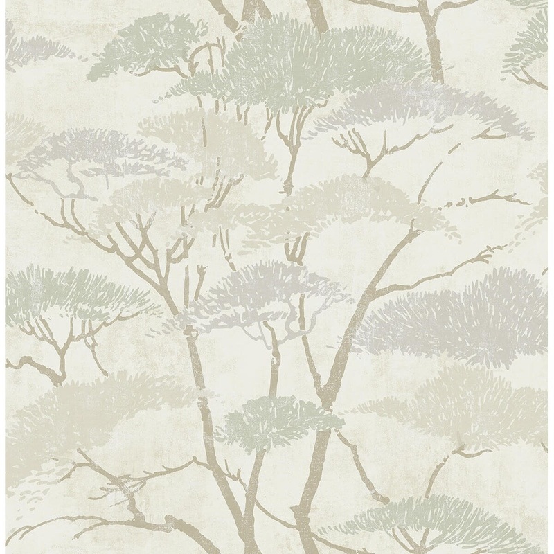 Seabrook Designs Koi Confucius Tree Unpasted Wallpaper