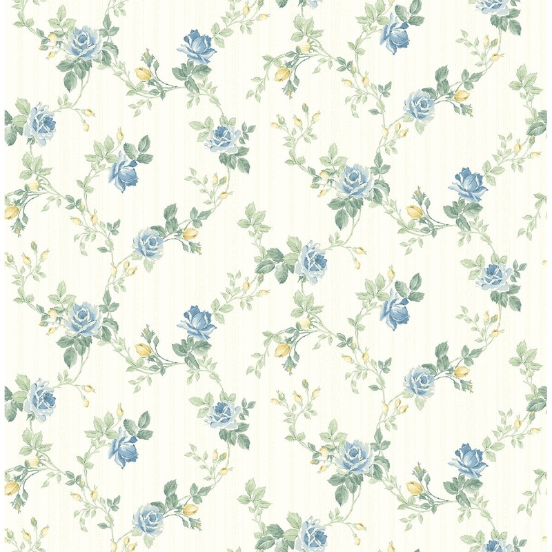 Seabrook Designs Nithya Floral Trail Unpasted Wallpaper