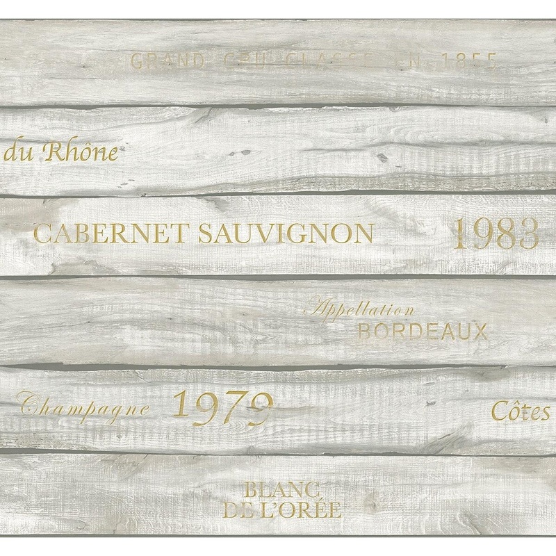 Seabrook Designs Preston Faux Wine Crate Unpasted Wallpaper
