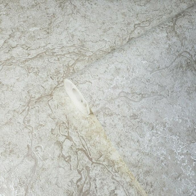 Wallpaper ivory beige cream cracks Plain faux plaster - 42 inc x 33 ft