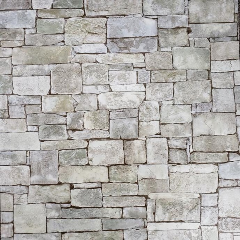 Wallpaper textured olive green gray modern faux stone textures 3D - 21 inc x 33 ft