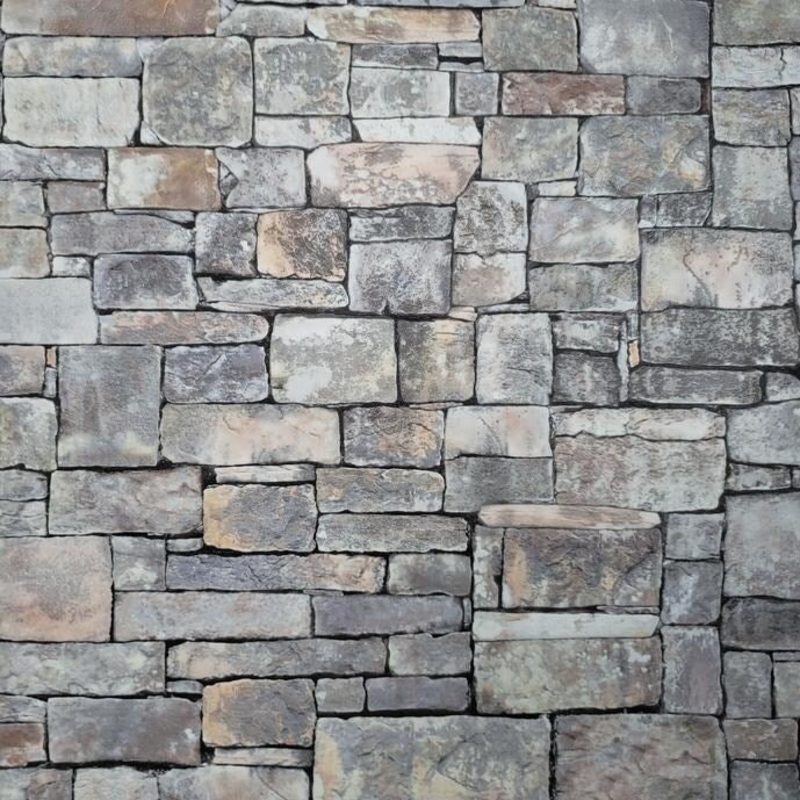 Wallpaper textured purple orange gray modern faux stone textures - 21 inc x 33 ft