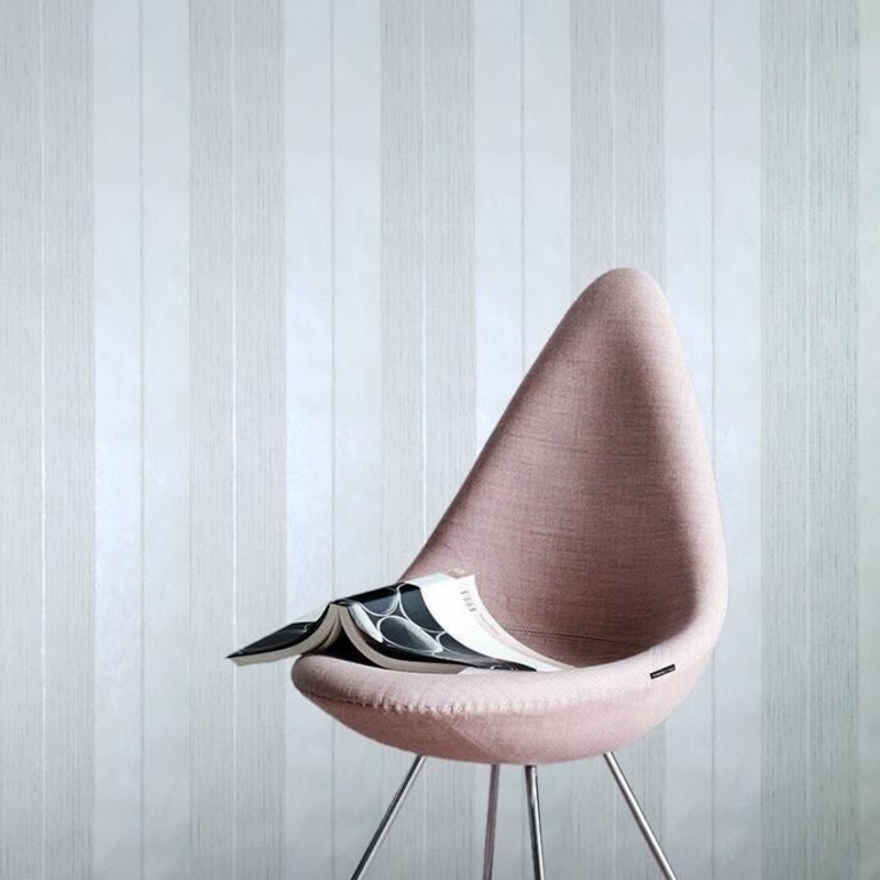 Wallpaper white Striped Textured modern faux plaster - 21 inc x 33 ft