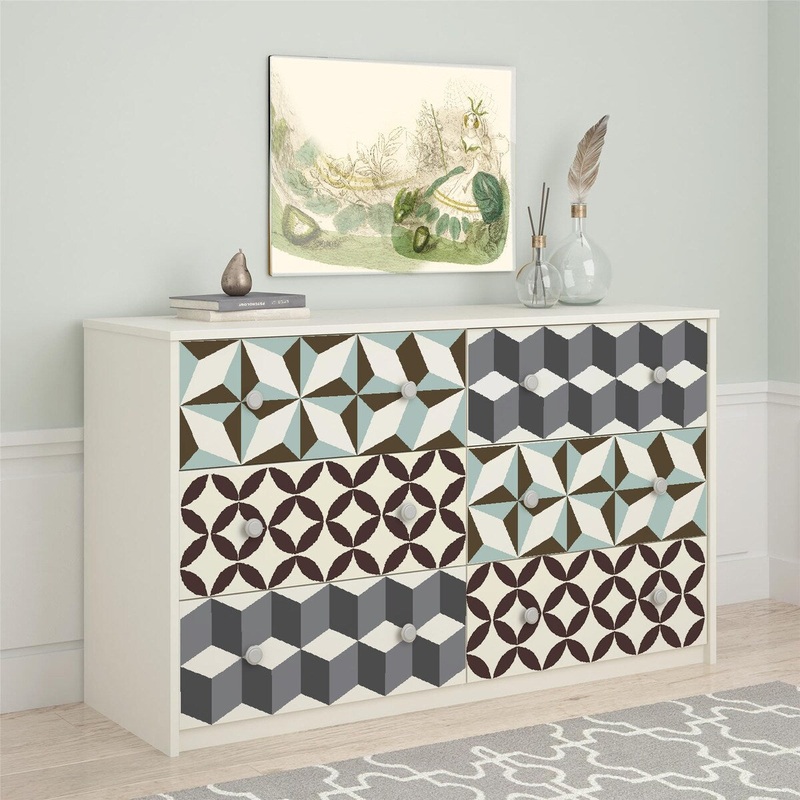Walplus Victorian Style Tiles Furniture Wrap Self-Adhesive Film Decor
