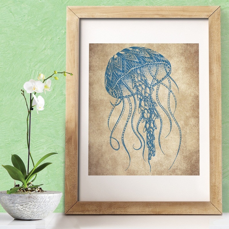 Walplus Wall Sticker Wall Art Wall Decor Jelly Fish Poster Print