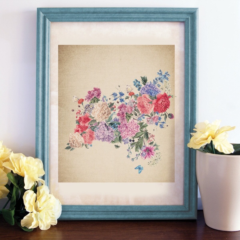 Walplus Wall Sticker Wall Art Wall Decor Red Flower Art Poster Print