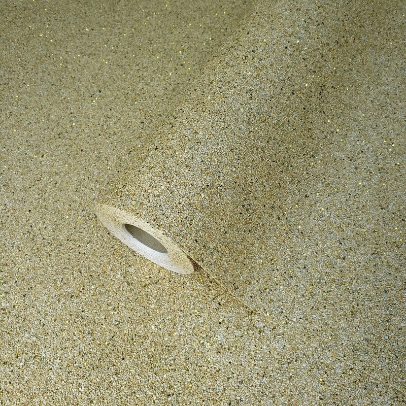 Yellow gold sparkles Chip Stone Natural real Mica Wallpaper