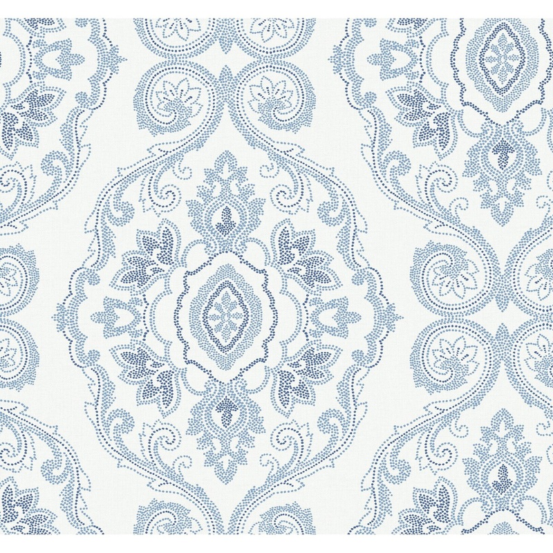 Seabrook Designs Beach House Nautical Damask Unpasted Wallpaper