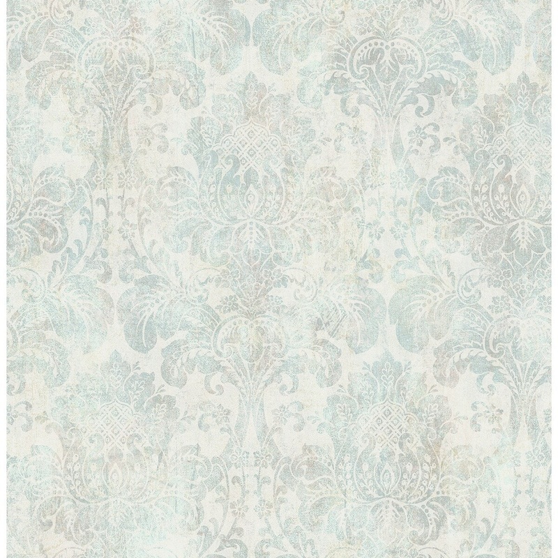 Seabrook Designs Elwin Vintage Damask Unpasted Wallpaper