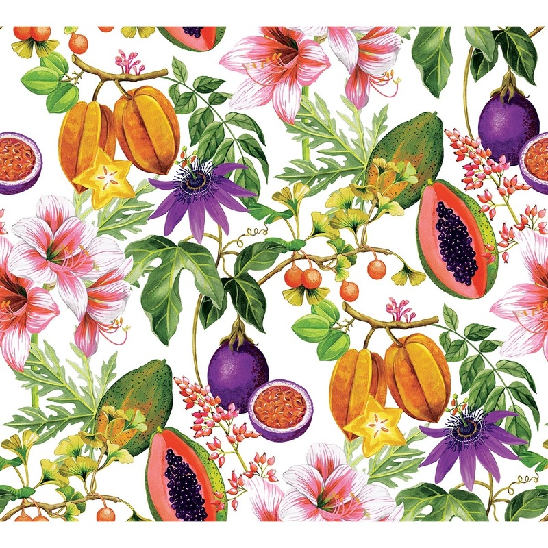 Seabrook Designs Island Fruits Nonwoven Unpasted Wallpaper - 27 in. W x 27 ft. L