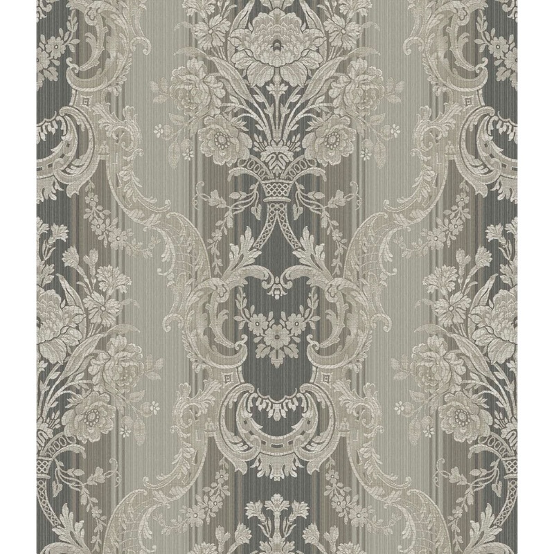 Seabrook Designs Lucia Damask Stria Unpasted Wallpaper