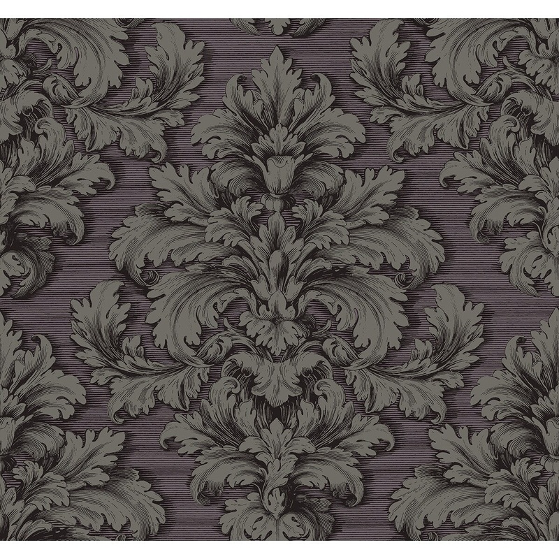 Seabrook Designs Pinnok Metallic Damask Unpasted Wallpaper